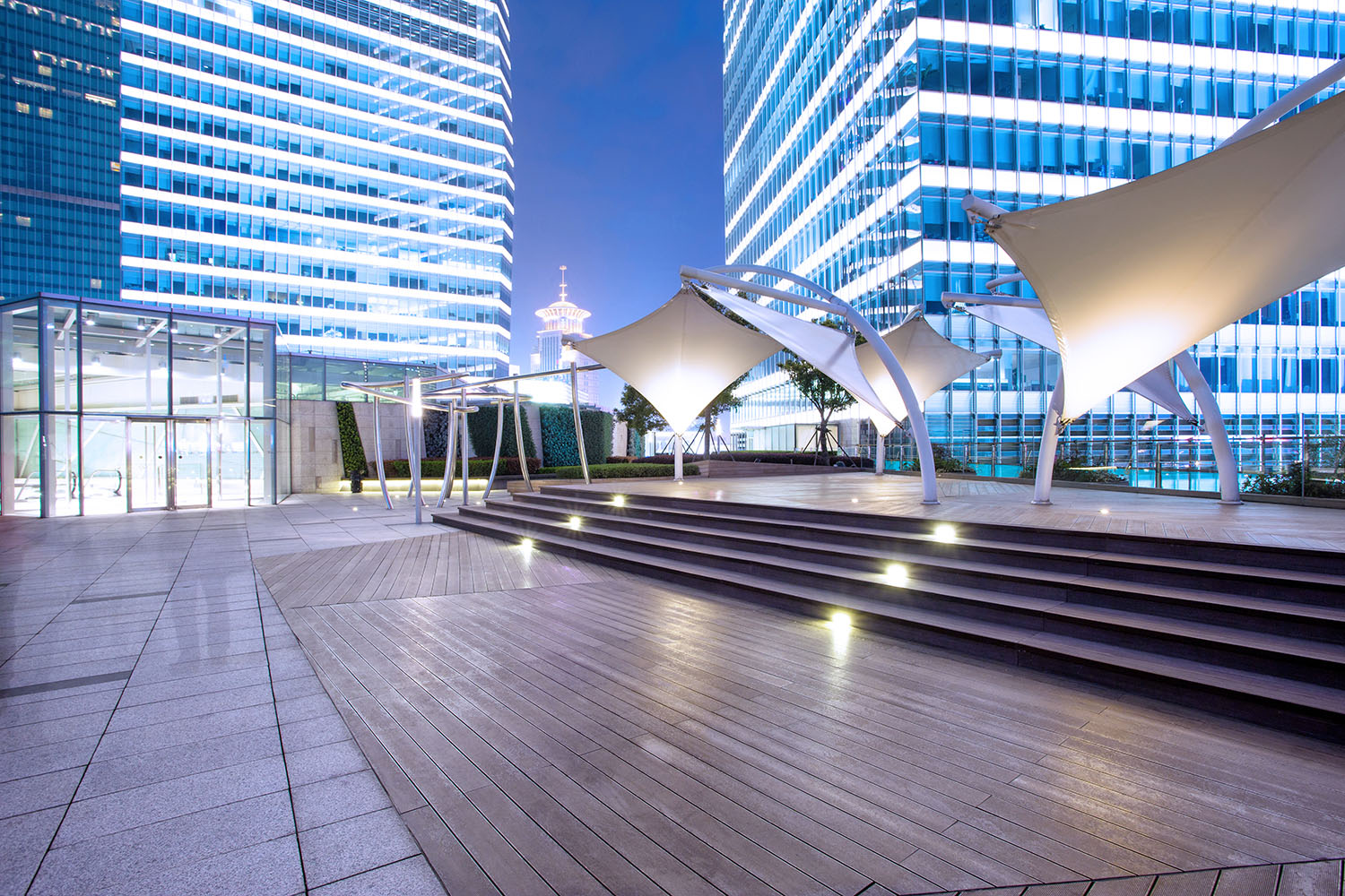 Empty,Footpath,Nearby,Modern,Building,Exterior